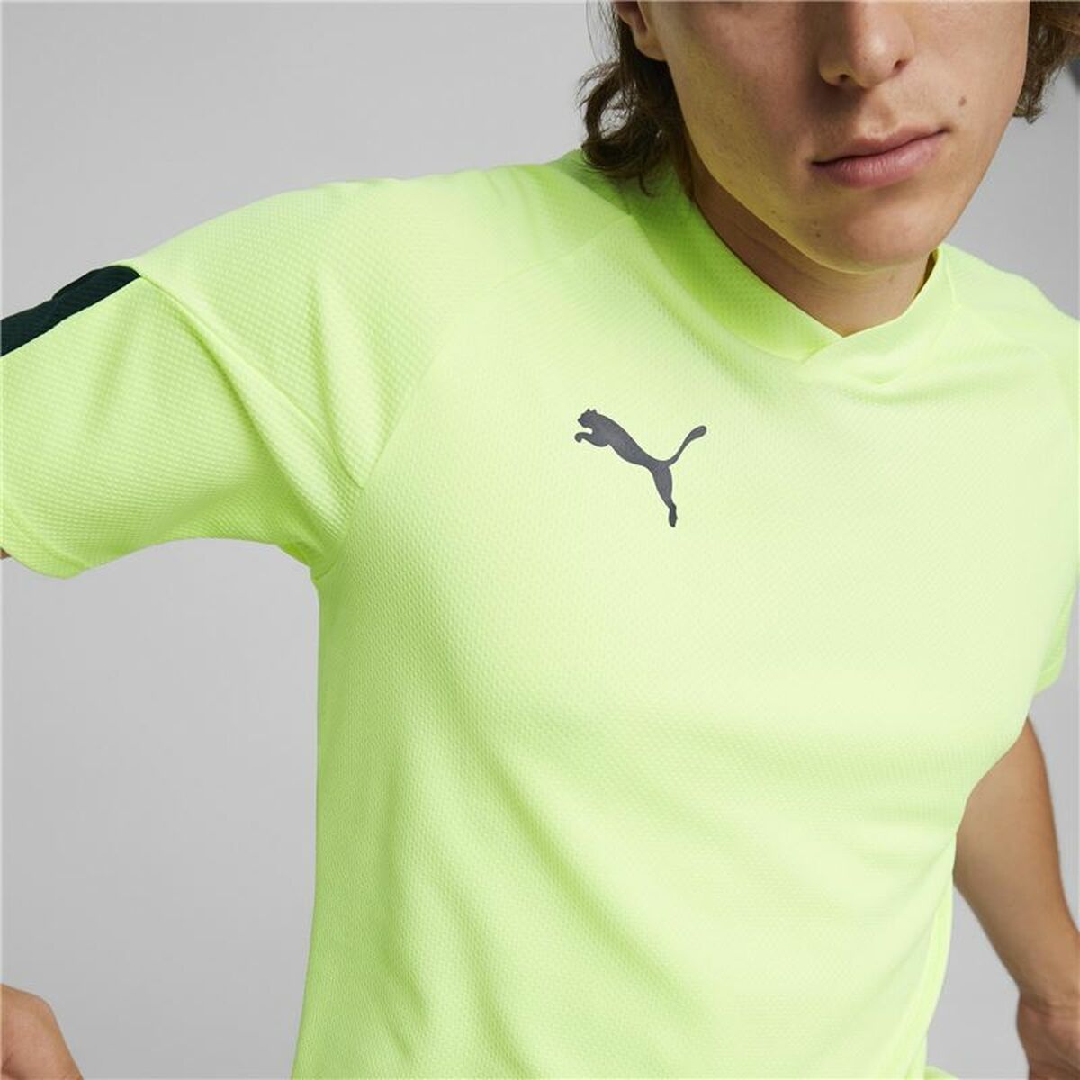Men’s Short Sleeve T-Shirt Puma Individual Final Lime green Men