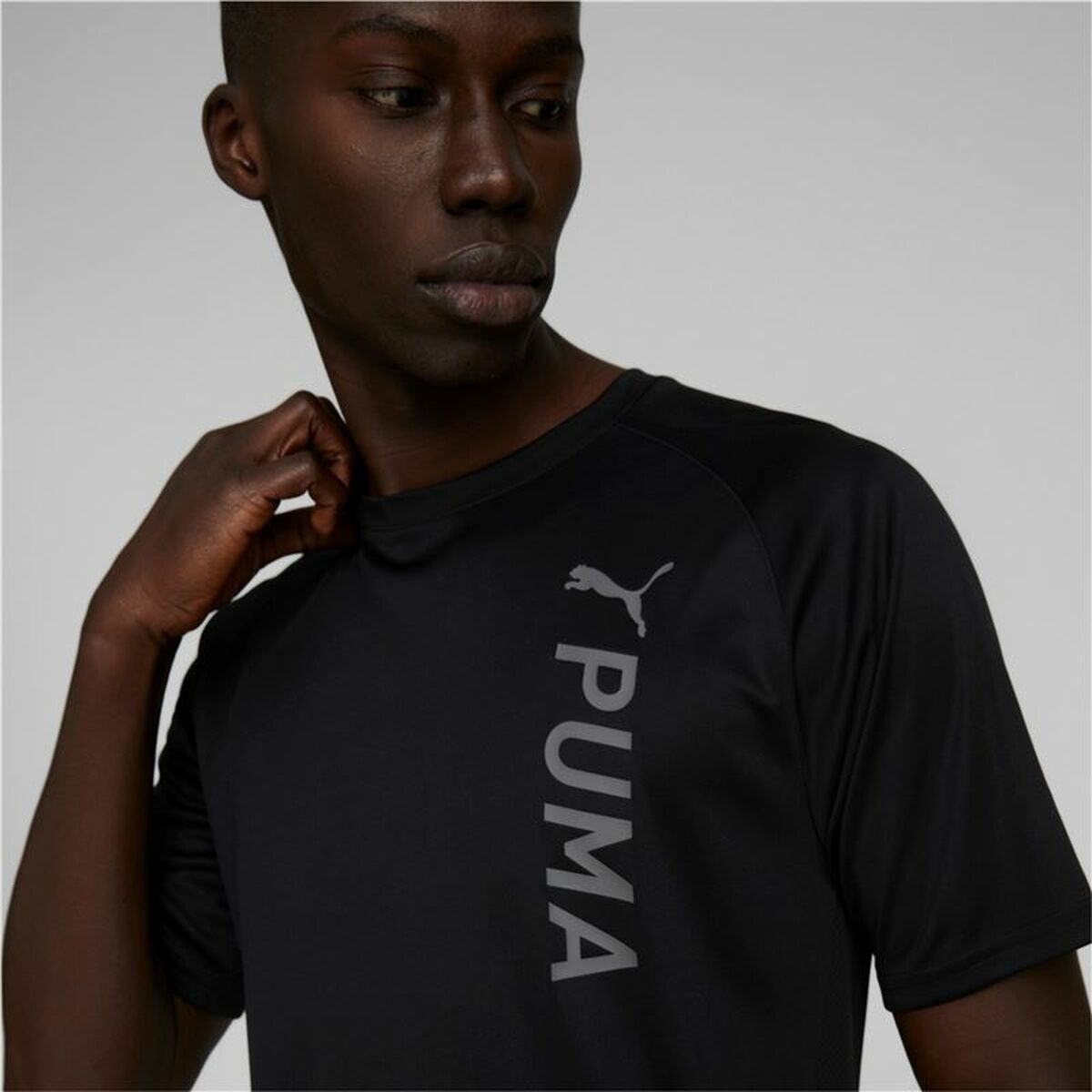 Men’s Short Sleeve T-Shirt Puma Fit Black Men