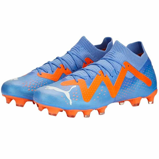 Chaussures de Football pour Adultes Puma Future Match Fg/Ag  Glimmer Bleu Orange Femme