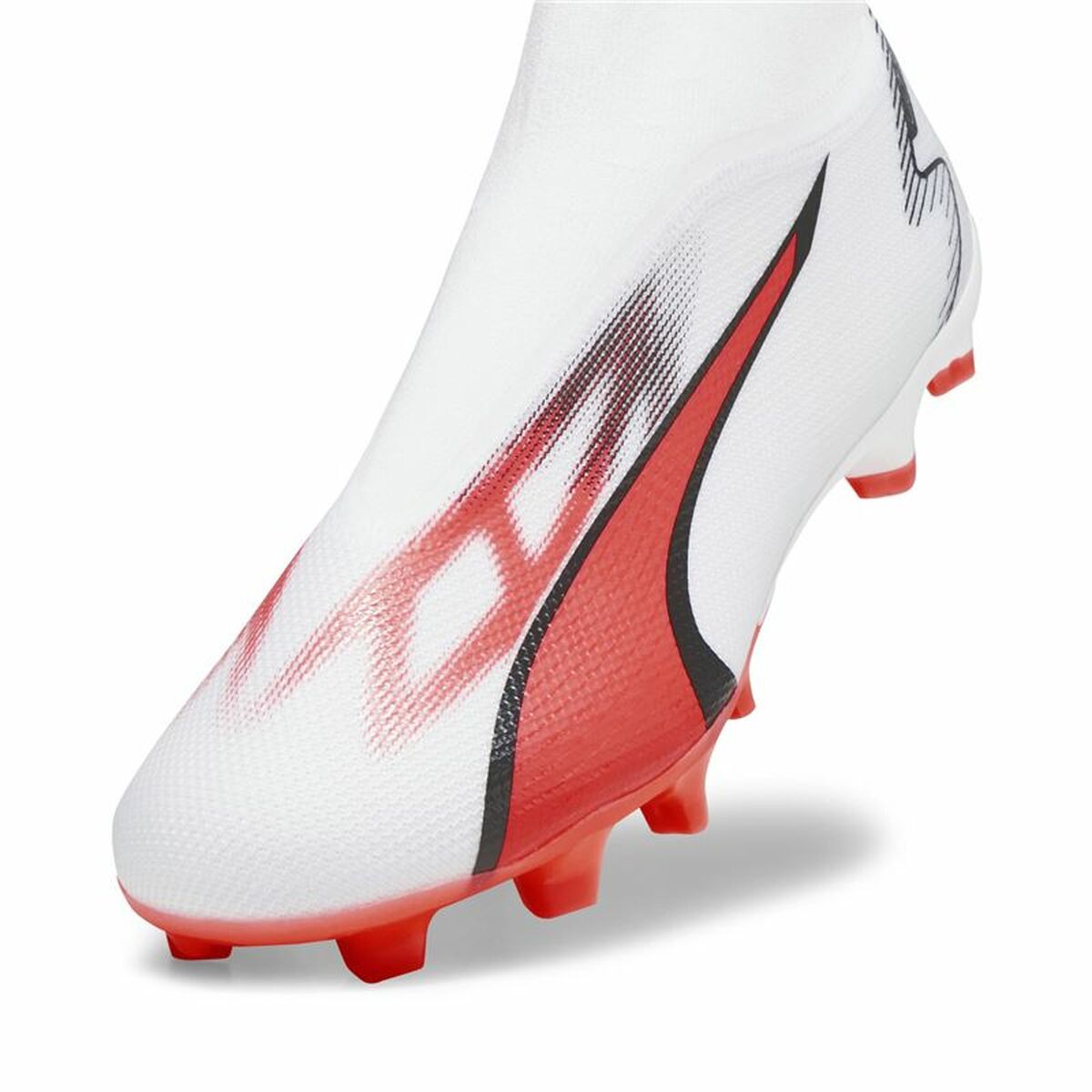 Chaussures de Football pour Adultes Puma Ultra Match+ Ll Fg/A  Blanc Rouge