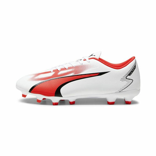 Chaussures de Football pour Adultes Puma Ultra Play FG/AG Blanc Rouge