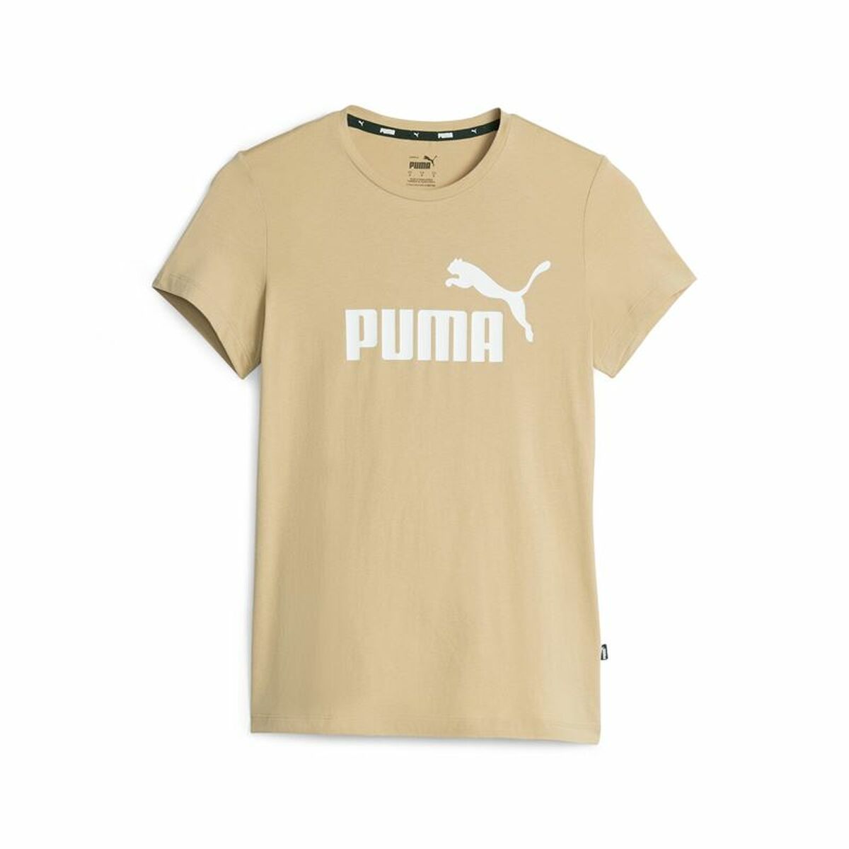 Damen Kurzarm-T-Shirt Puma Ess Logo Beige