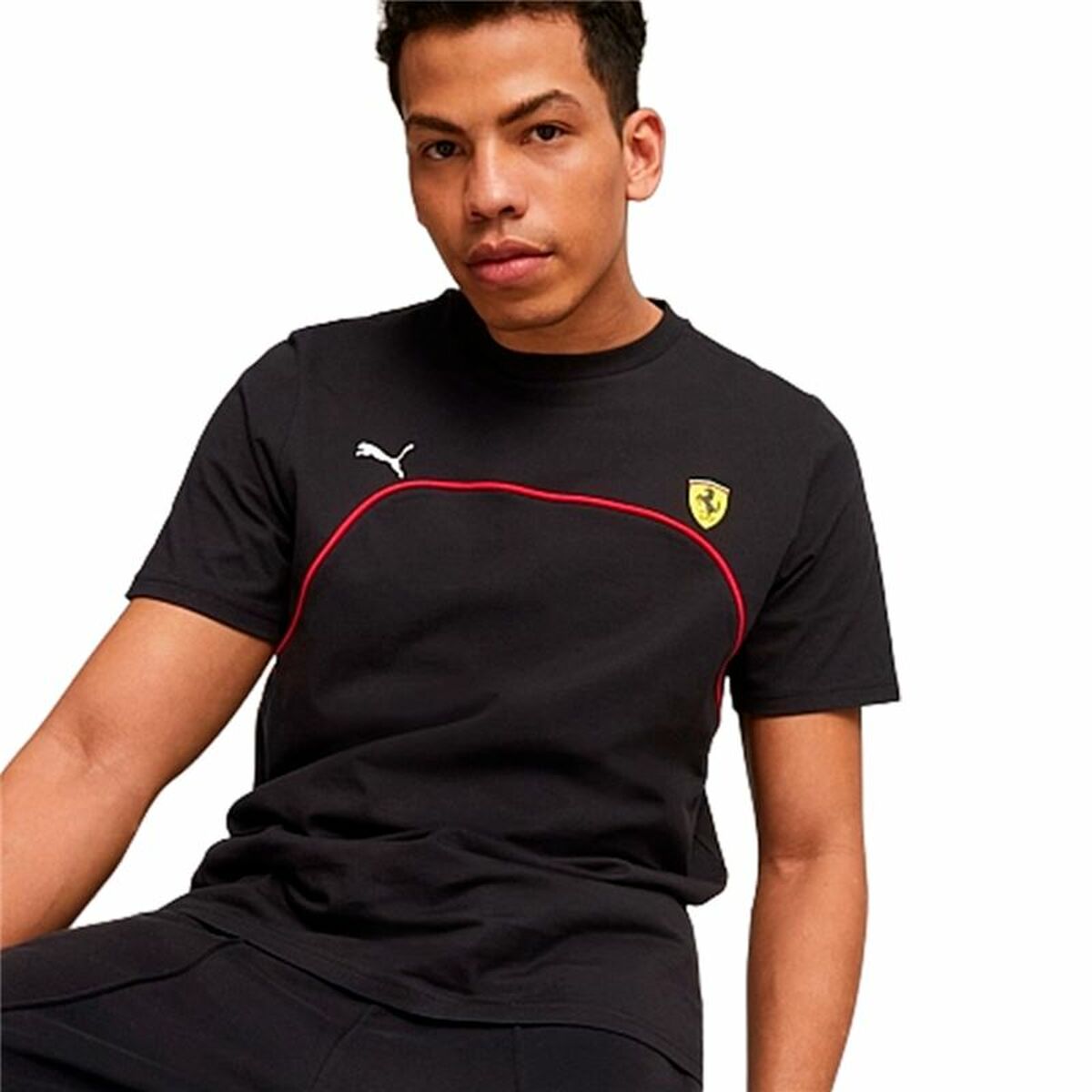 Men’s Short Sleeve T-Shirt Puma Ferrari Race Black