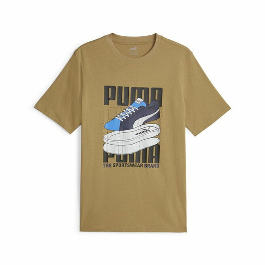 Herren Kurzarm-T-Shirt Puma Graphiccs Sneaker Braun