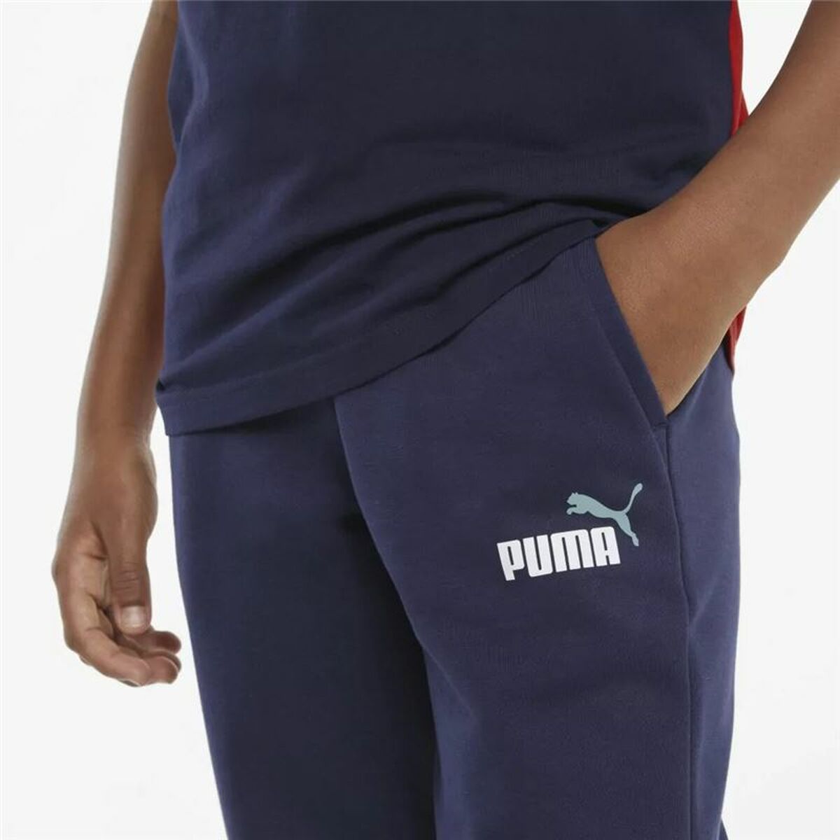 Pantalons de Survêtement pour Enfants Puma  Ess+ 2 Col  Bleu