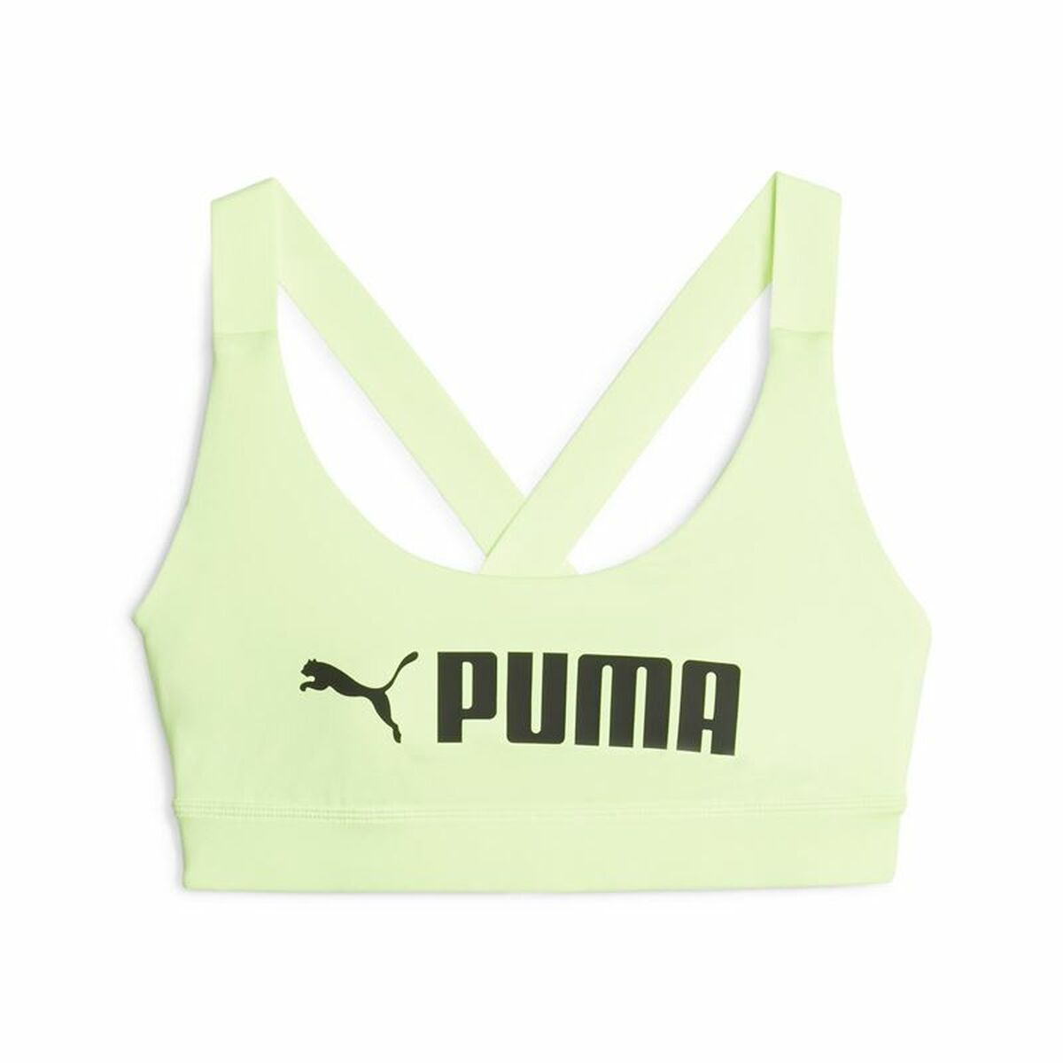 Sports Bra Puma Mid Impact fit Lime green Yellow