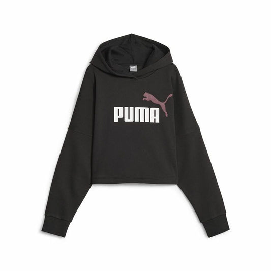 Kinder-Sweatshirt Puma Ess Logo Croppedo Schwarz