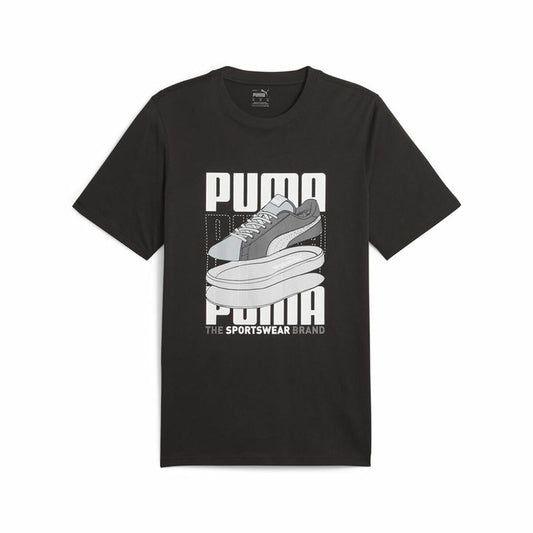 Herren Kurzarm-T-Shirt Puma Graphiccs Sneaker Schwarz