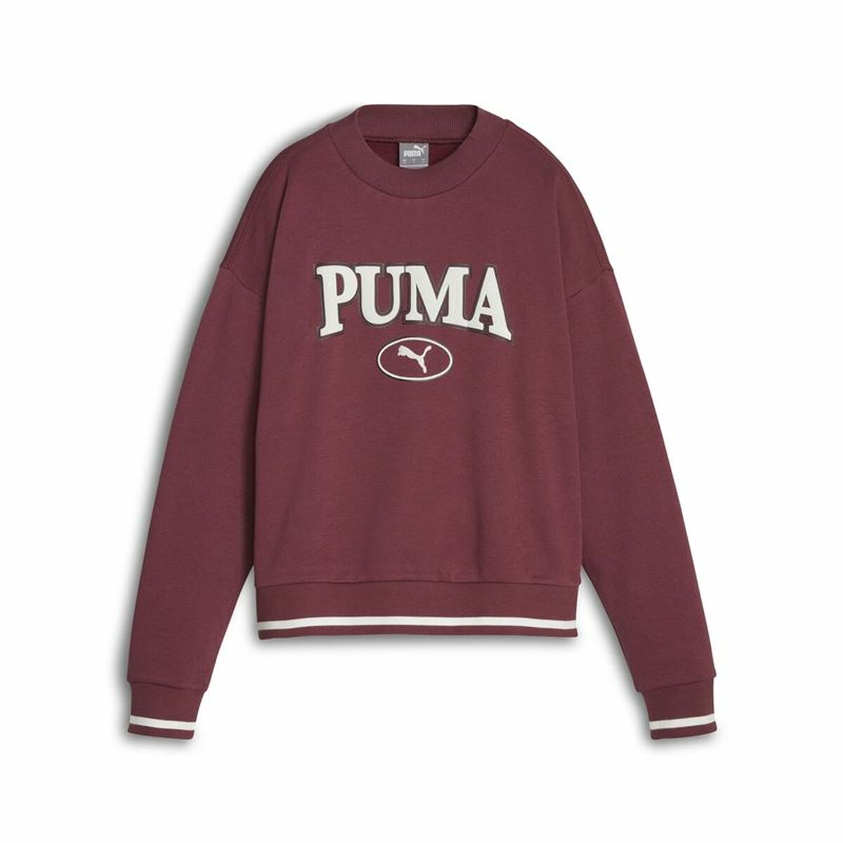 Damen Sweater ohne Kapuze Puma Squad Crew Fl Dunkelrot