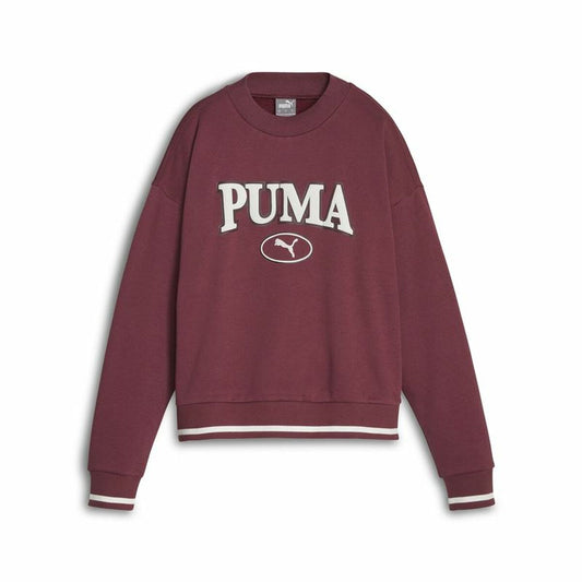 Women’s Sweatshirt without Hood Puma Squad Crew Fl Dark Red