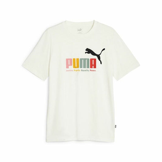 Men’s Short Sleeve T-Shirt Puma Ess+ White