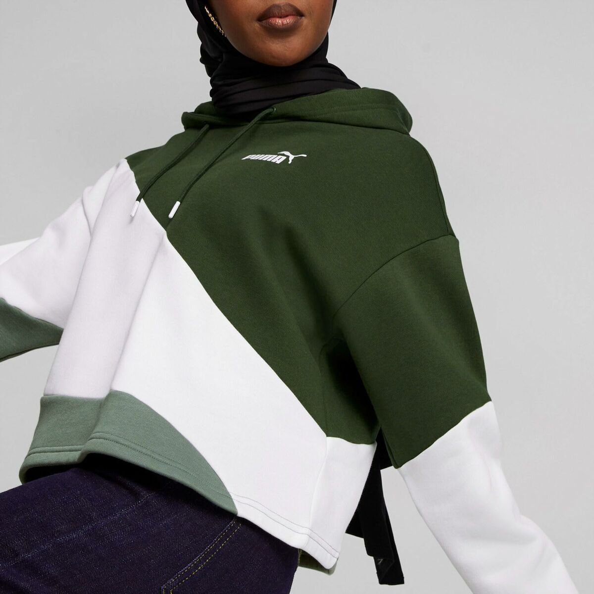 Sweat à capuche femme Puma Powert  Blanc/Vert