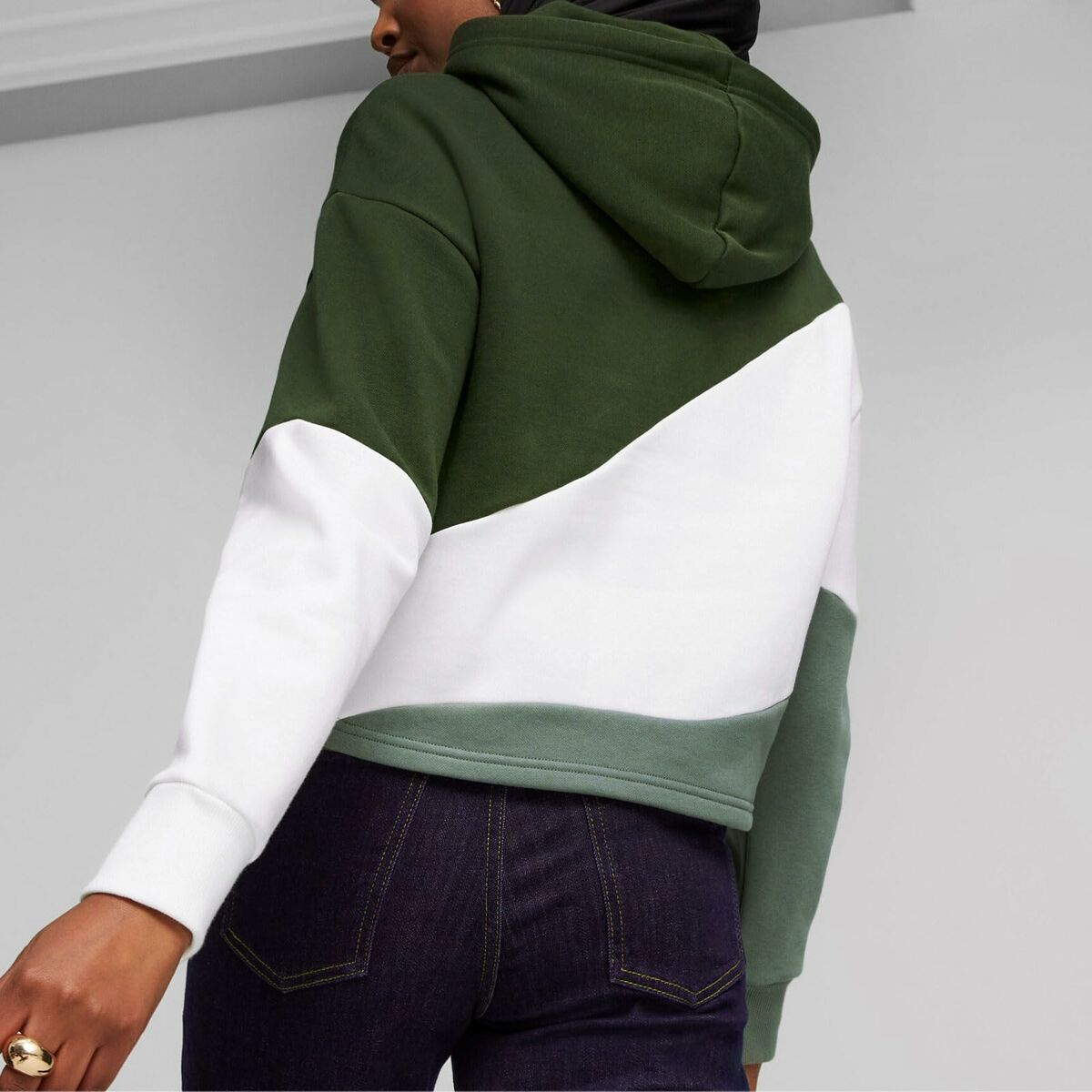 Sweat à capuche femme Puma Powert  Blanc/Vert