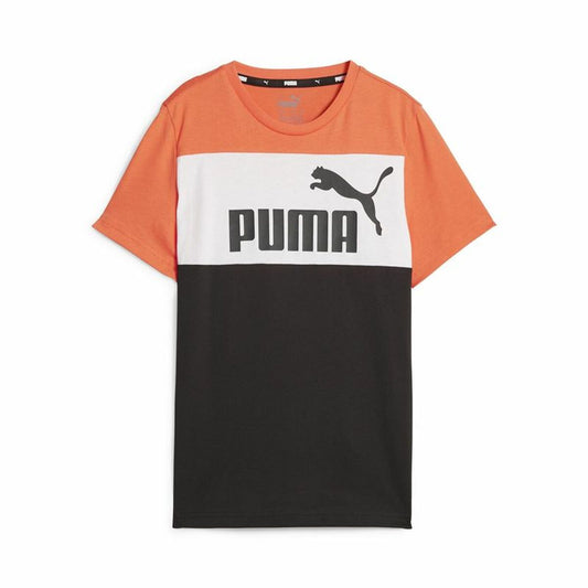 T shirt à manches courtes Enfant Puma Ess Block Noir Orange