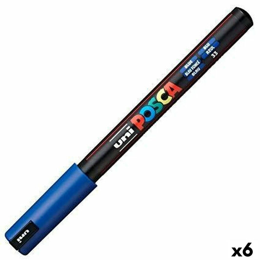 Felt-tip pens POSCA PC-1MR Blue (6 Units)