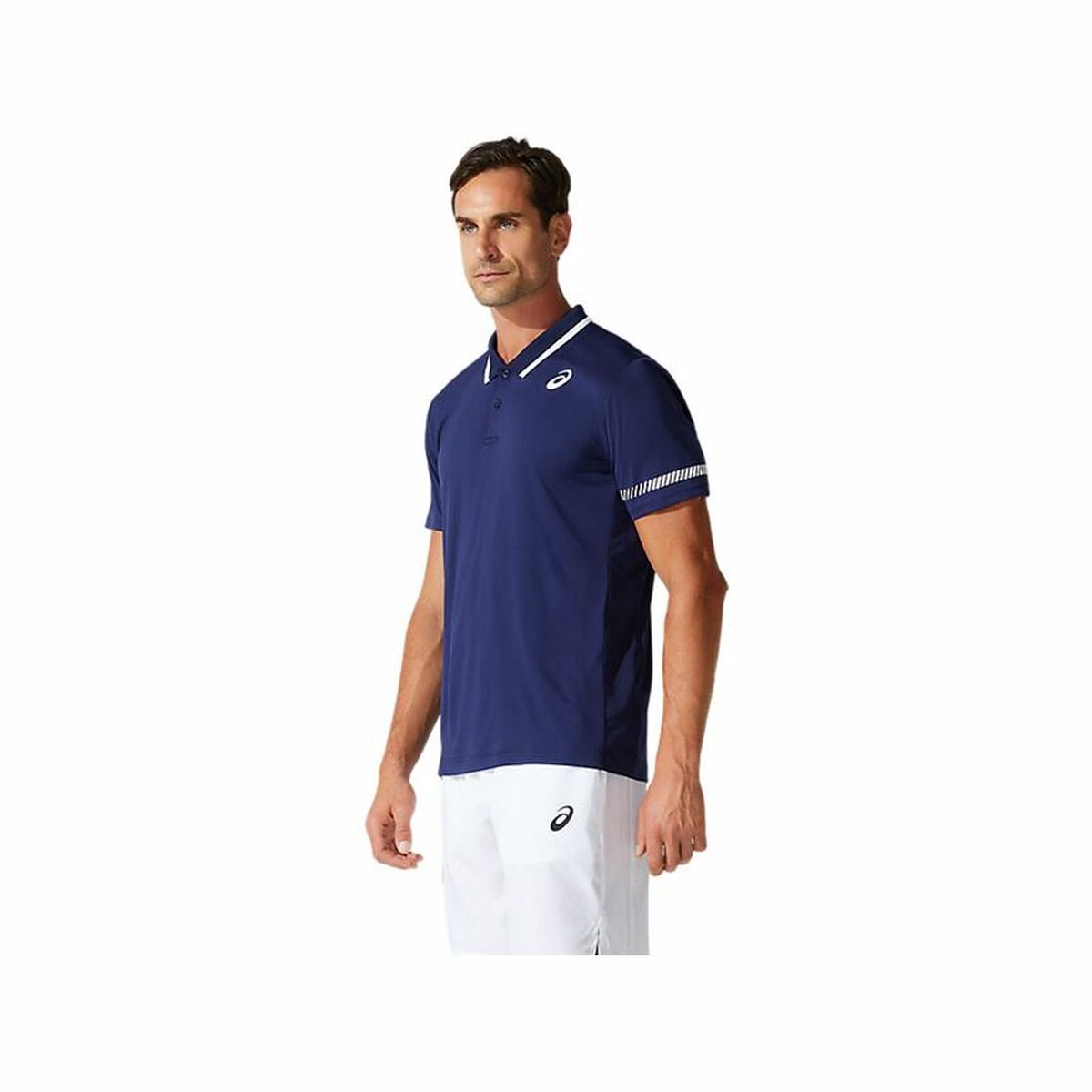 Herren Kurzarm-Poloshirt Asics Court Dunkelblau