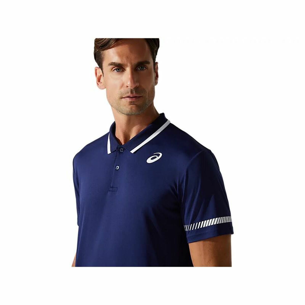 Herren Kurzarm-Poloshirt Asics Court Dunkelblau