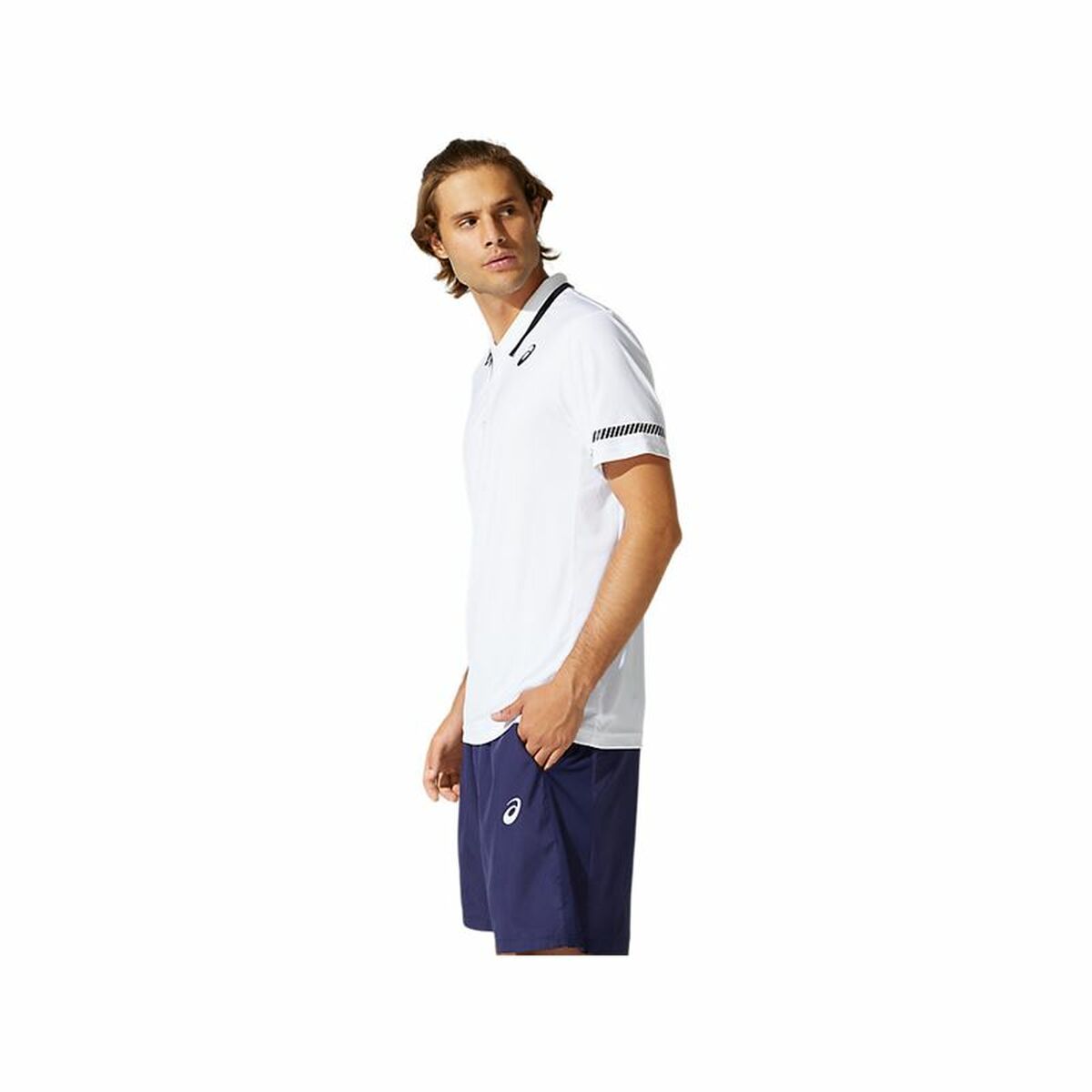 Polo à manches courtes homme Asics Court Blanc