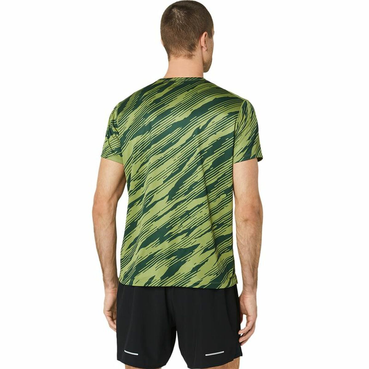 Herren Kurzarm-T-Shirt Asics Core All Over Print Ss  grün