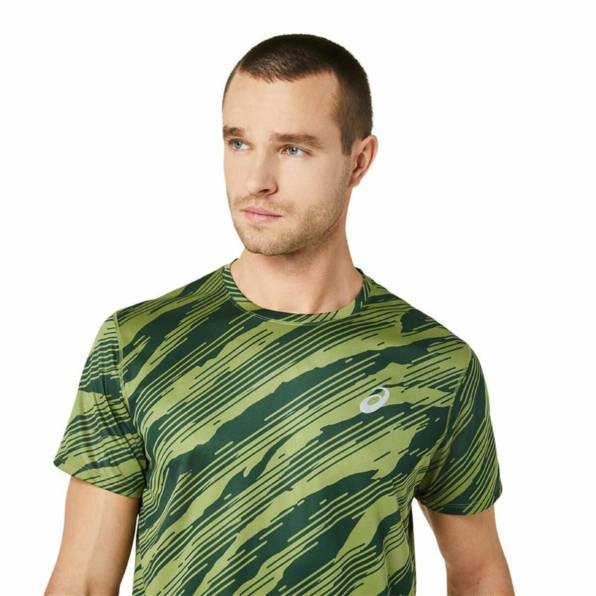 T-shirt à manches courtes homme Asics Core All Over Print Ss  Vert