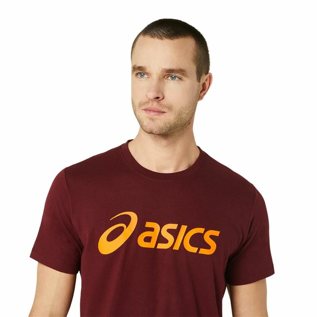 T-shirt à manches courtes homme Asics  ASICS Big Logo Rouge foncé