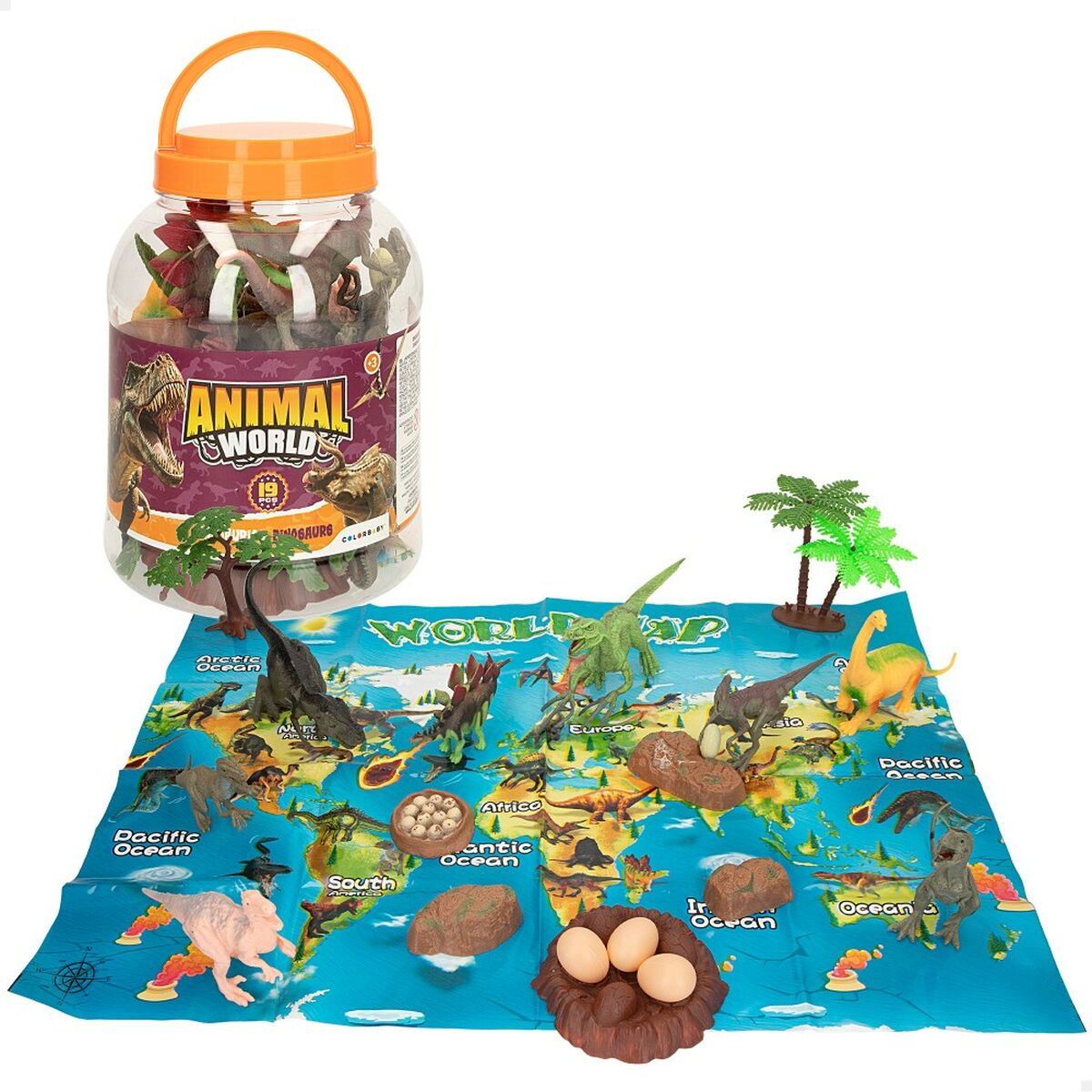 Playset Colorbaby 19 Pieces 6 Units 17 x 9 x 6 cm Dinosaurs