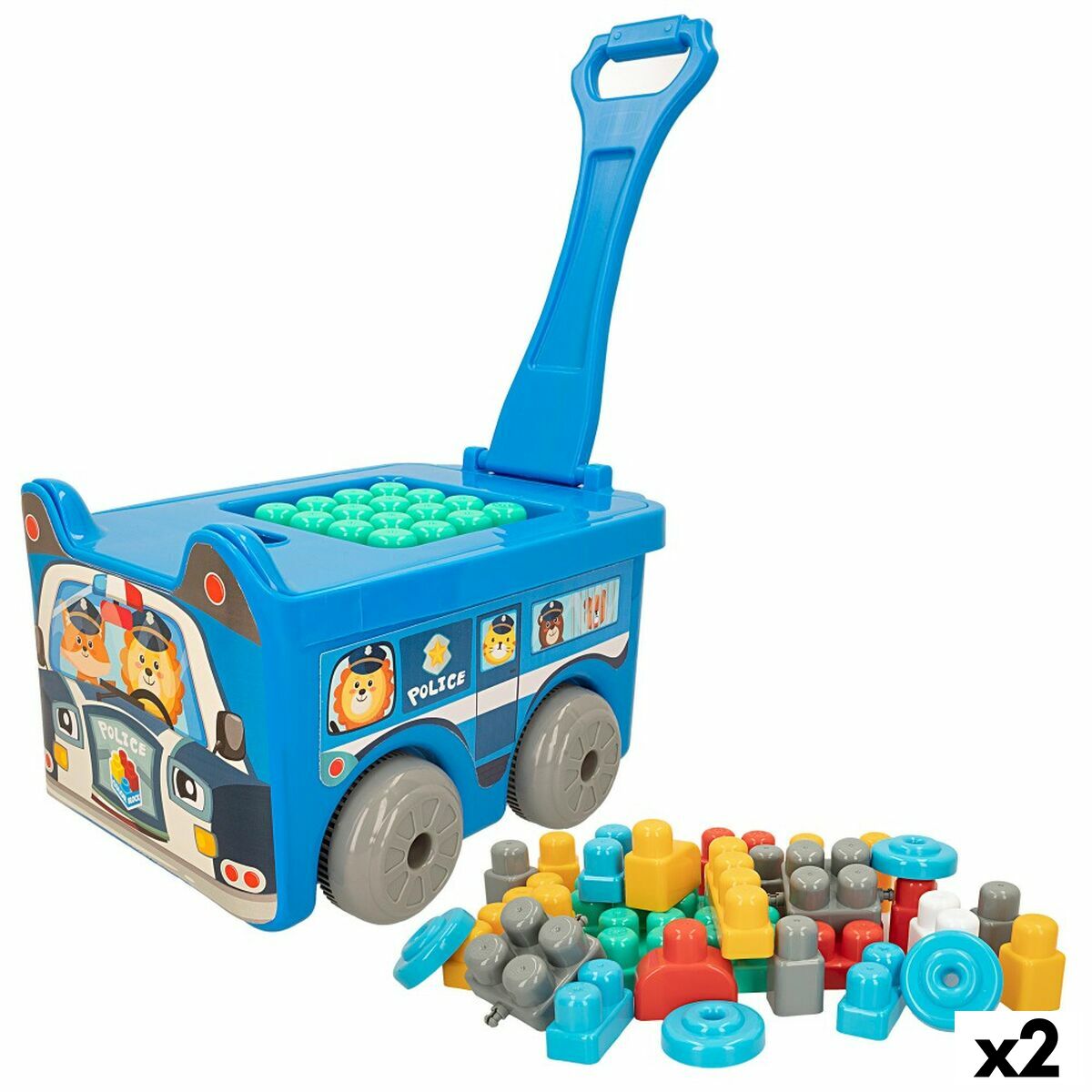 Blocs de construction Color Block Valise Voiture de police 30 Pièces (2 Unités)