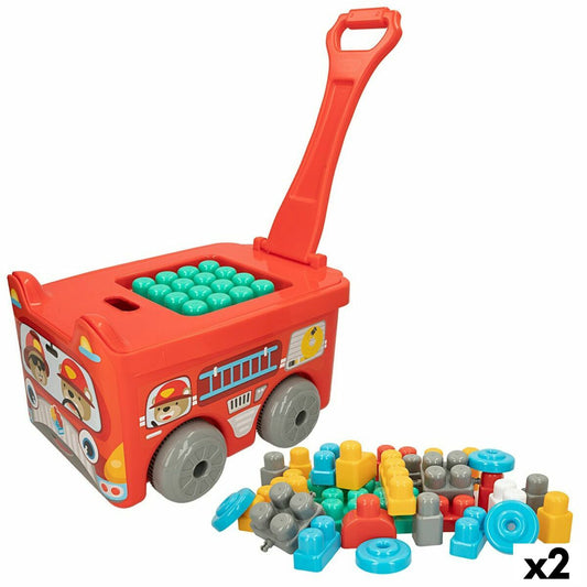 Building Blocks Color Block Suitcase Fireman 30 Pieces (2 Units)