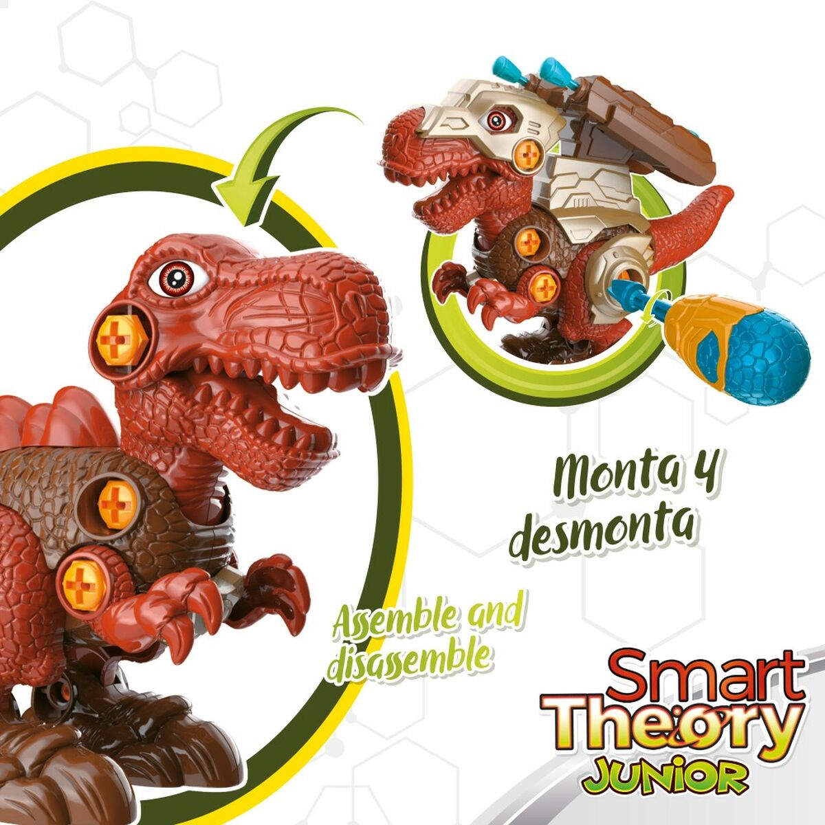 Set of 2 Dinosaurs Colorbaby 21 x 14 x 9,5 cm articulated Throws Projectiles 4 Units Dinosaur