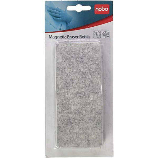 Replacement Nobo Magnetic 10 Units Board eraser Grey 7,5 x 16 cm