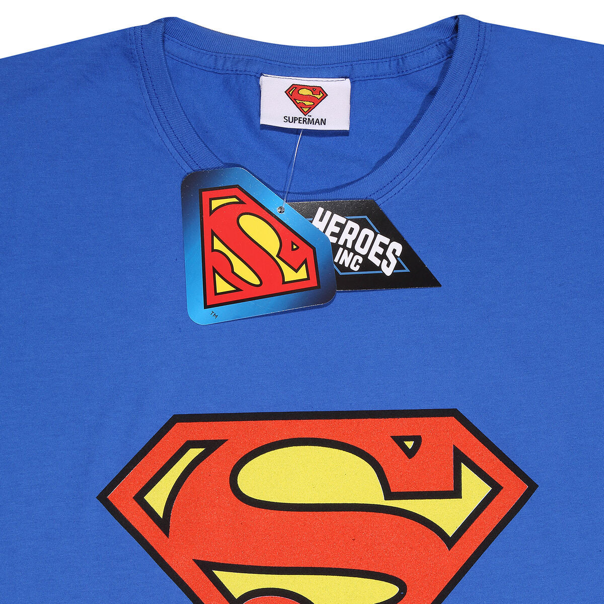 Kurzarm-T-Shirt Superman Logo Blau Unisex