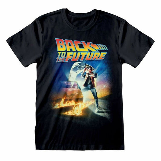 Kurzarm-T-Shirt Back to the Future Poster Schwarz Unisex