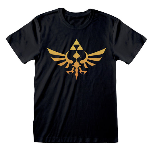 T shirt à manches courtes The Legend of Zelda Hyrule Logo Noir Unisexe