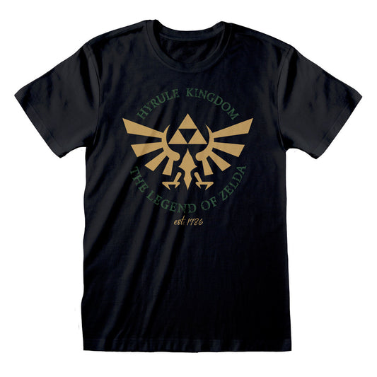 Unisex Short Sleeve T-Shirt The Legend of Zelda Hyrule Kingdom Crest Black