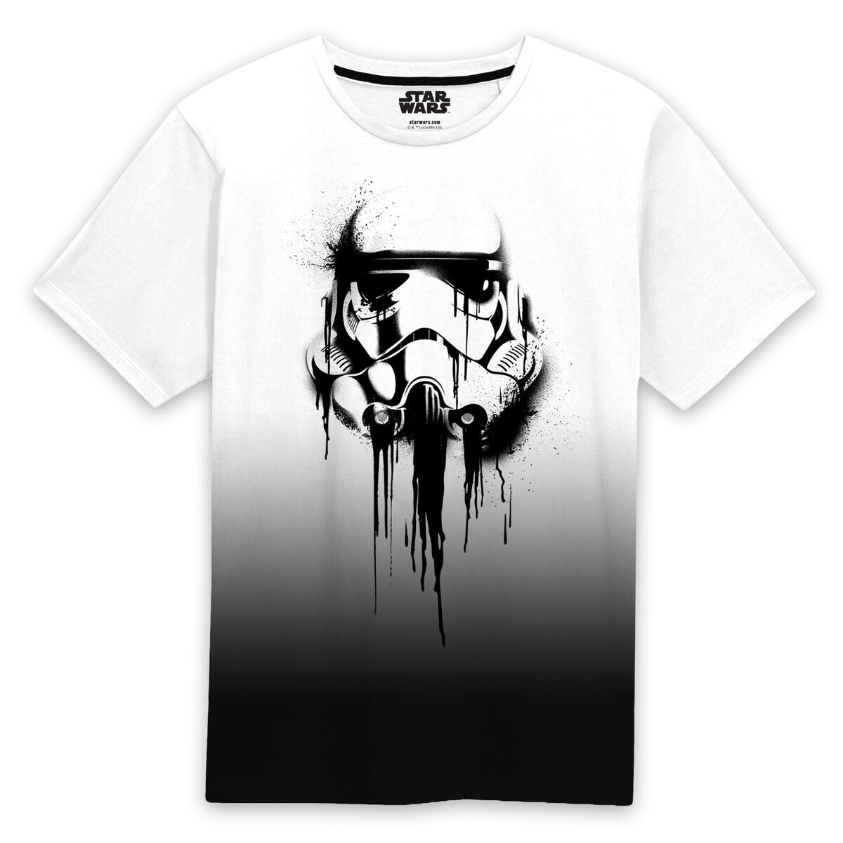 Kurzarm-T-Shirt Star Wars Stormrooper Ink Weiß Schwarz Unisex