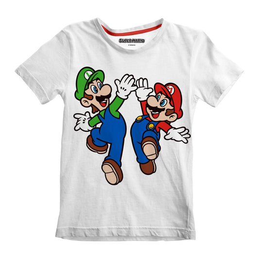 T shirt à manches courtes Enfant Super Mario Mario and Luigi Blanc