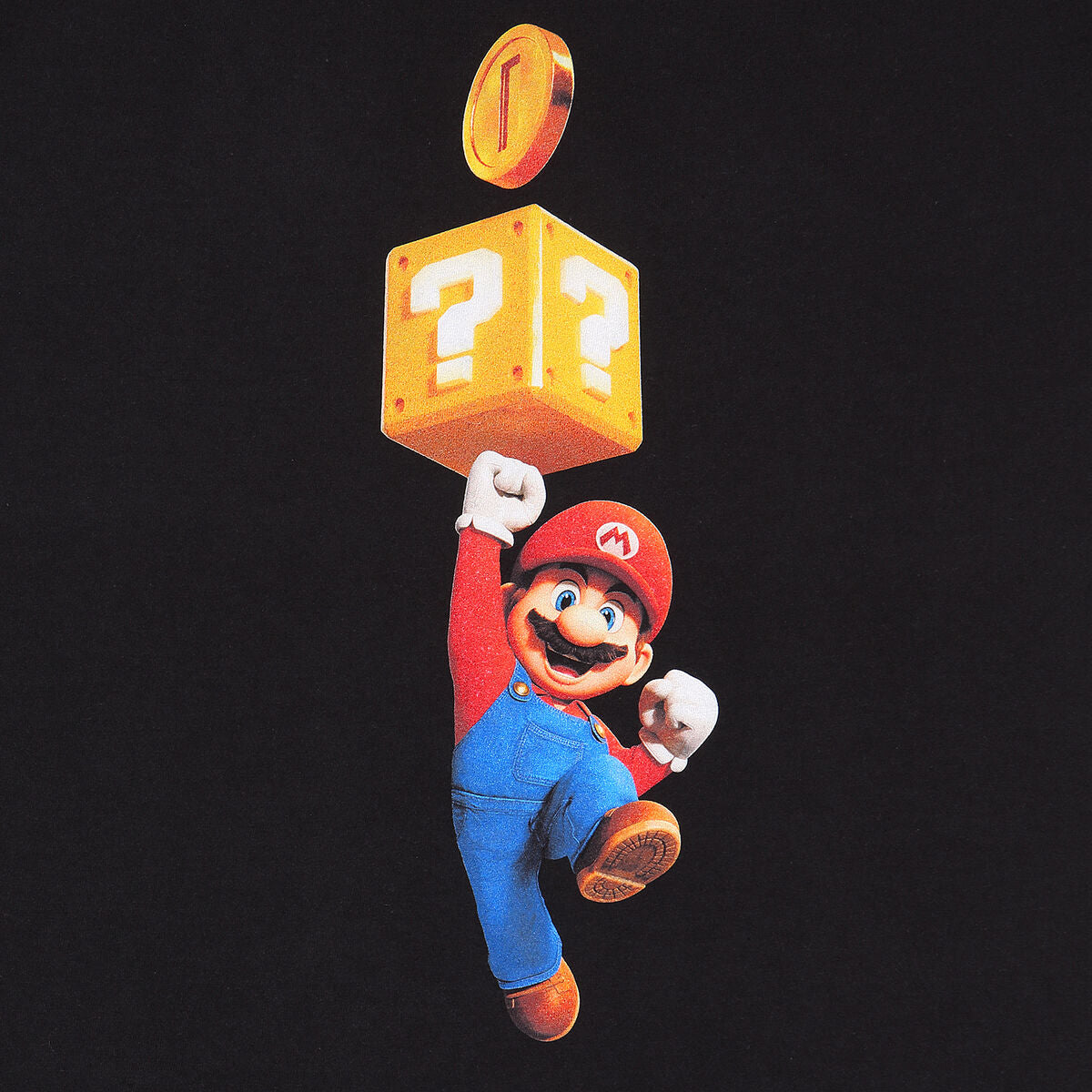 Kurzarm-T-Shirt Super Mario Mario Coin Schwarz Unisex