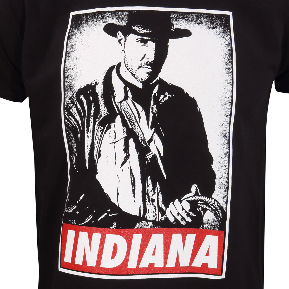 T shirt à manches courtes Indiana Jones Indy Noir Unisexe
