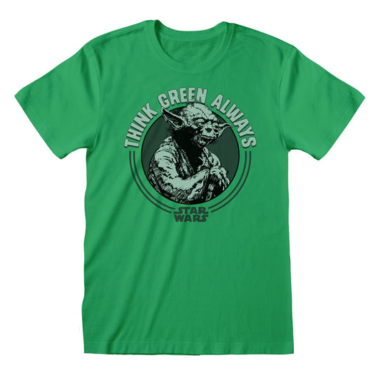 Short Sleeve T-Shirt Star Wars Yoda Think Green Green Unisex