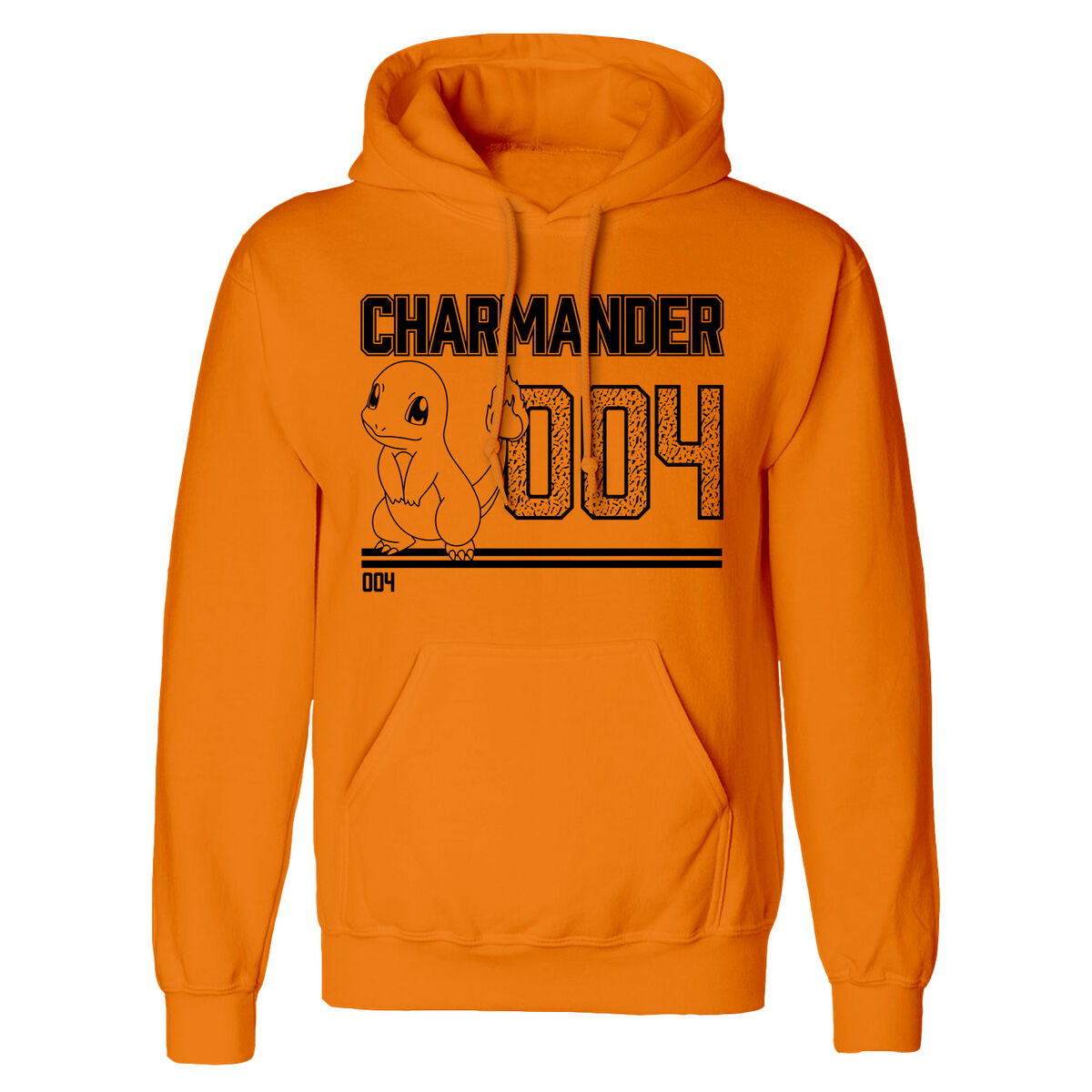Unisex Hoodie Pokémon Charmander Line Art Orange