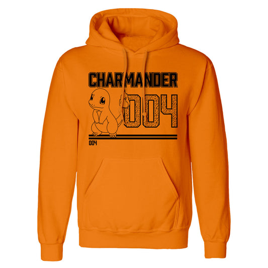 Unisex Hoodie Pokémon Charmander Line Art Orange