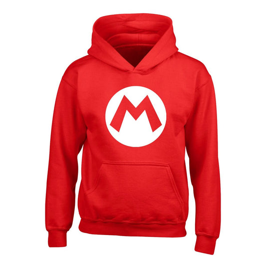 Unisex Sweater mit Kapuze Super Mario Badge Rot