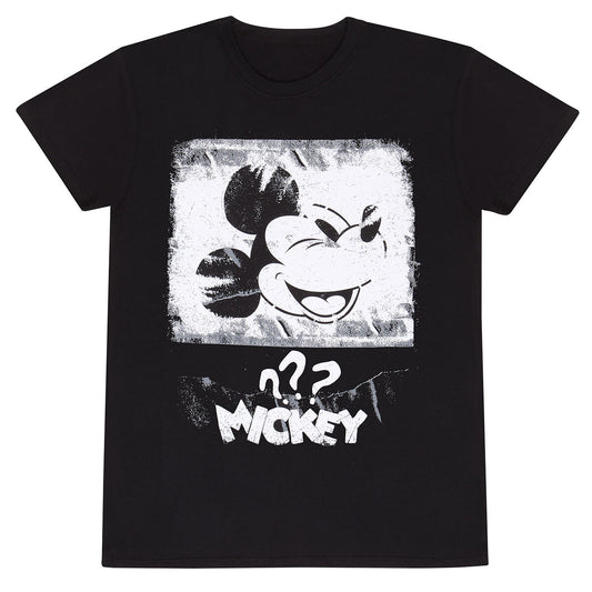Unisex Kurzarm-T-Shirt Mickey Mouse Poster Style Schwarz