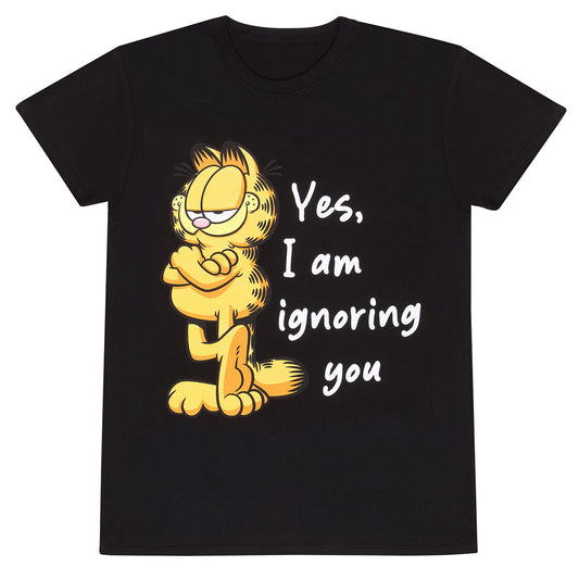 Unisex Kurzarm-T-Shirt Garfield Ignoring You Schwarz