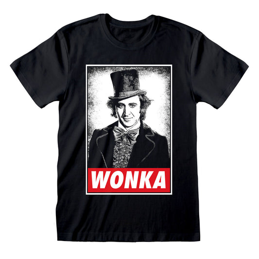 Unisex Kurzarm-T-Shirt Willy Wonka Wonka Schwarz