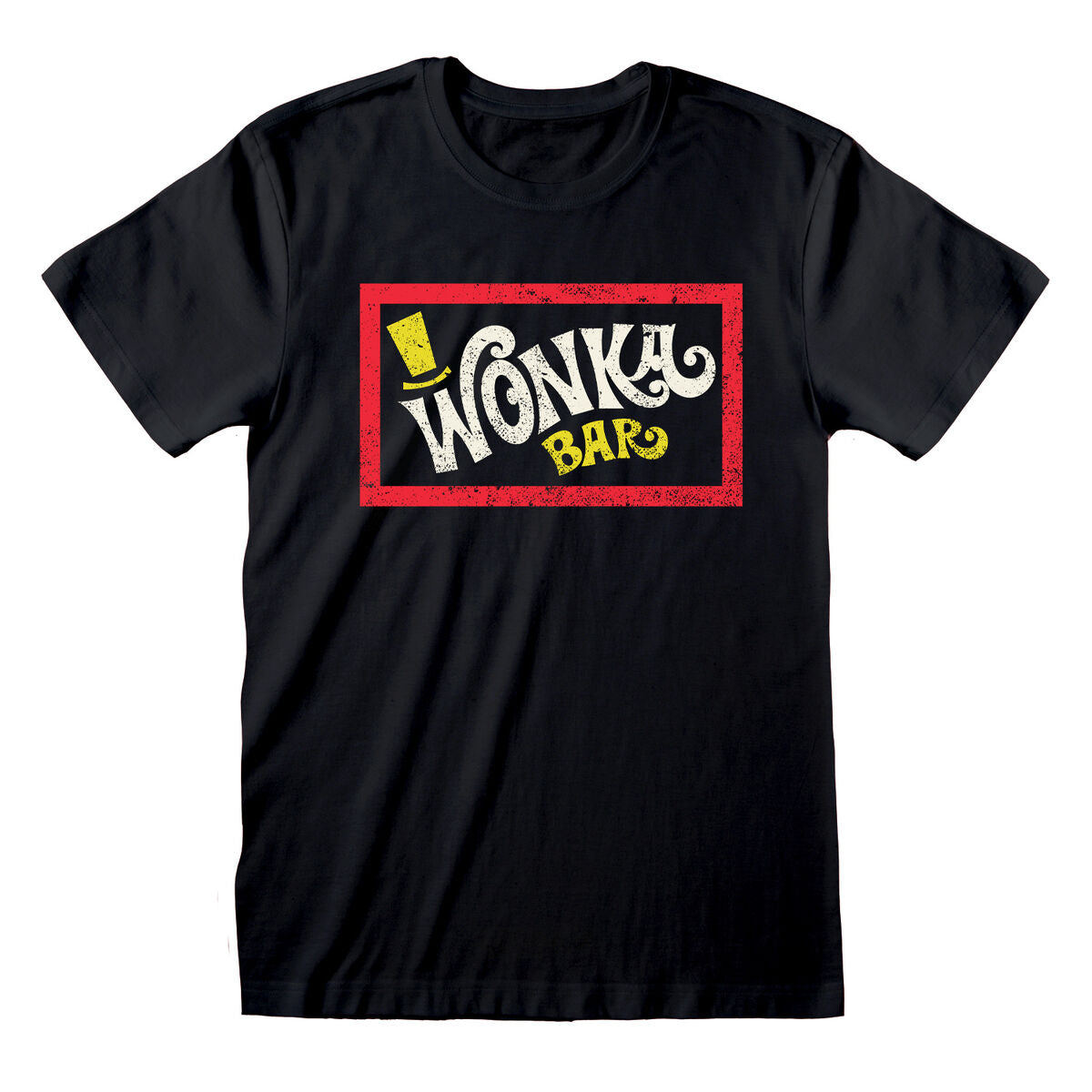 Unisex Short Sleeve T-Shirt Willy Wonka Wonka Bar Black