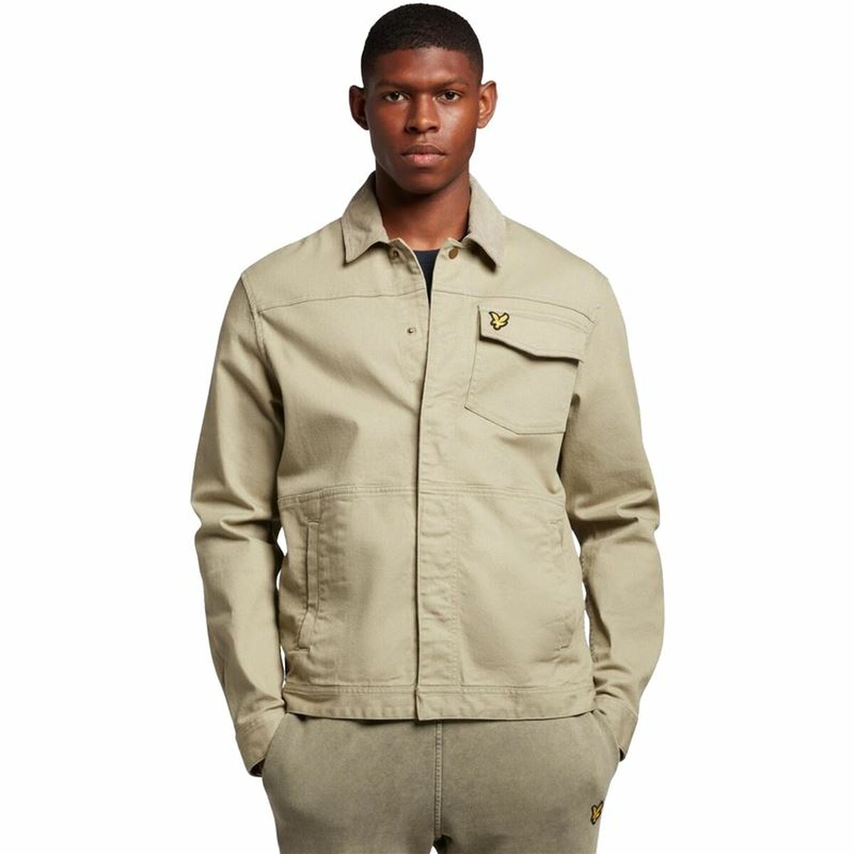 Chemise à manches longues homme Lyle & Scott Cord Collar Trucker Beige