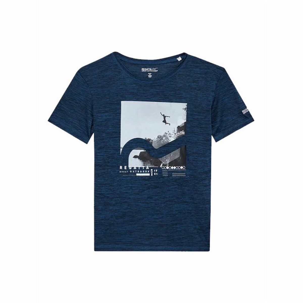 Jungen Kurzarm-T-Shirt Regatta Alvarado VII Bluewingmarl Blau