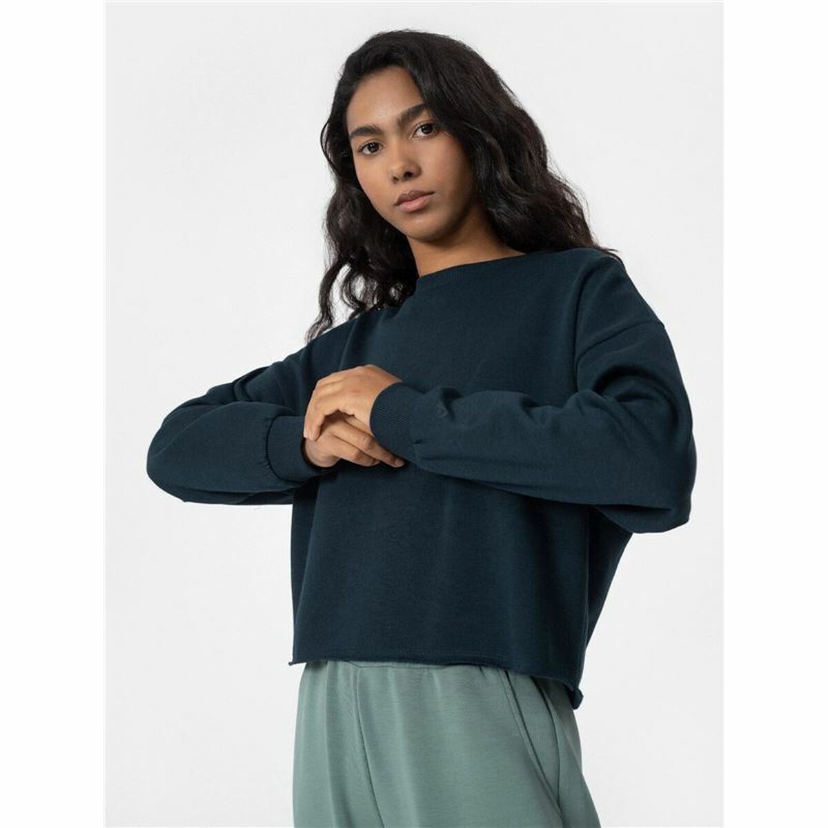 Damen Sweater ohne Kapuze 4F Schwarz