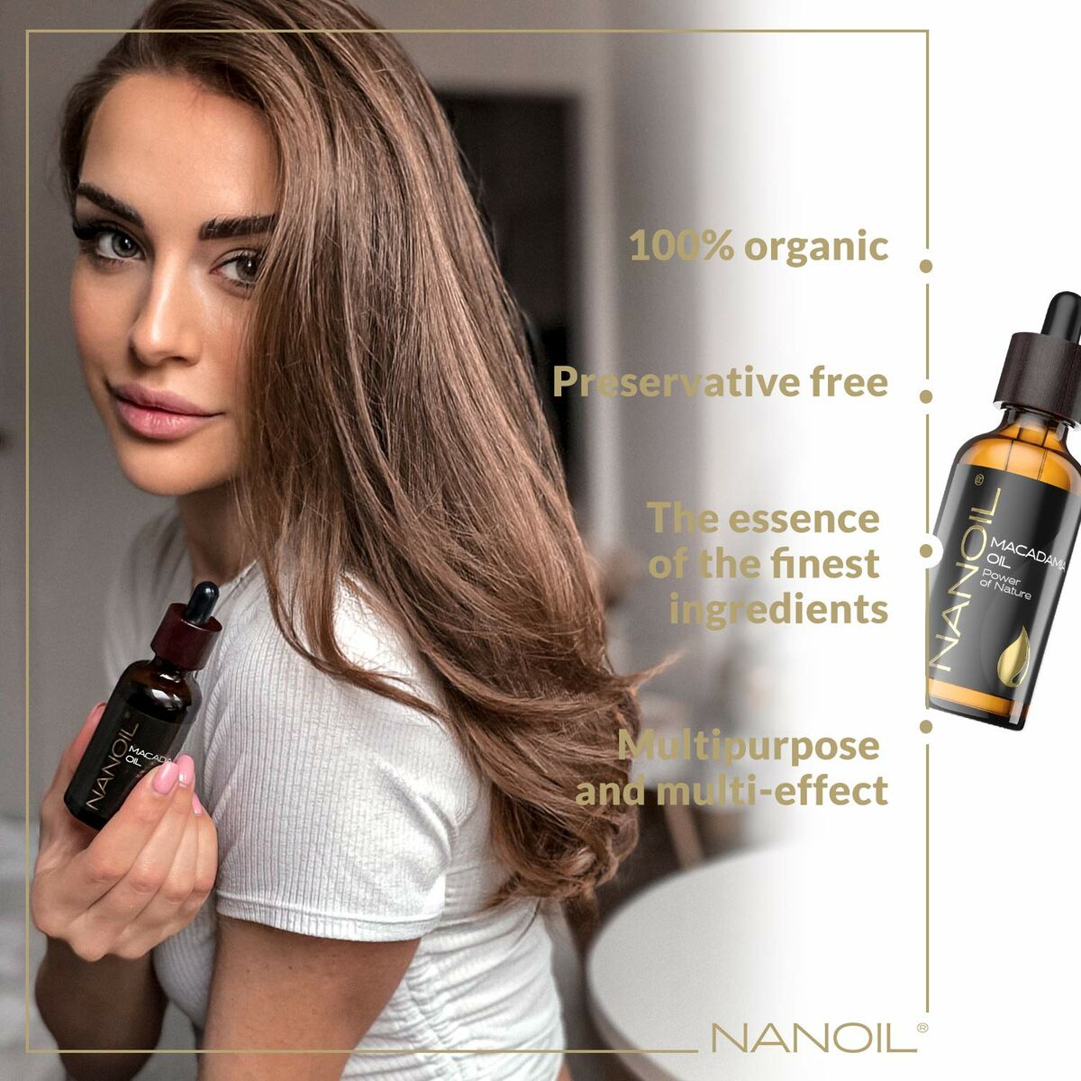 Huile corporelle Nanoil Power Of Nature Huile de noix de macadamia (50 ml)